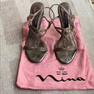 Nina Women's Gold Strappy Sandals